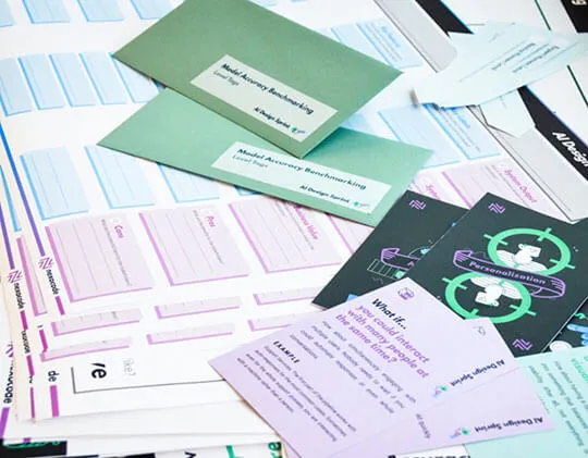 Nexocode's AI Design Sprint Materials and AI Ideation Cards kit